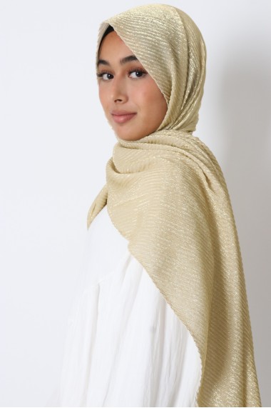Maxi hijab plissé métallisé