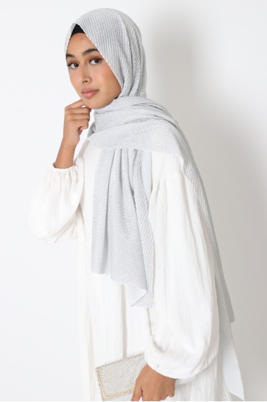 Maxi hijab plissé métallisé