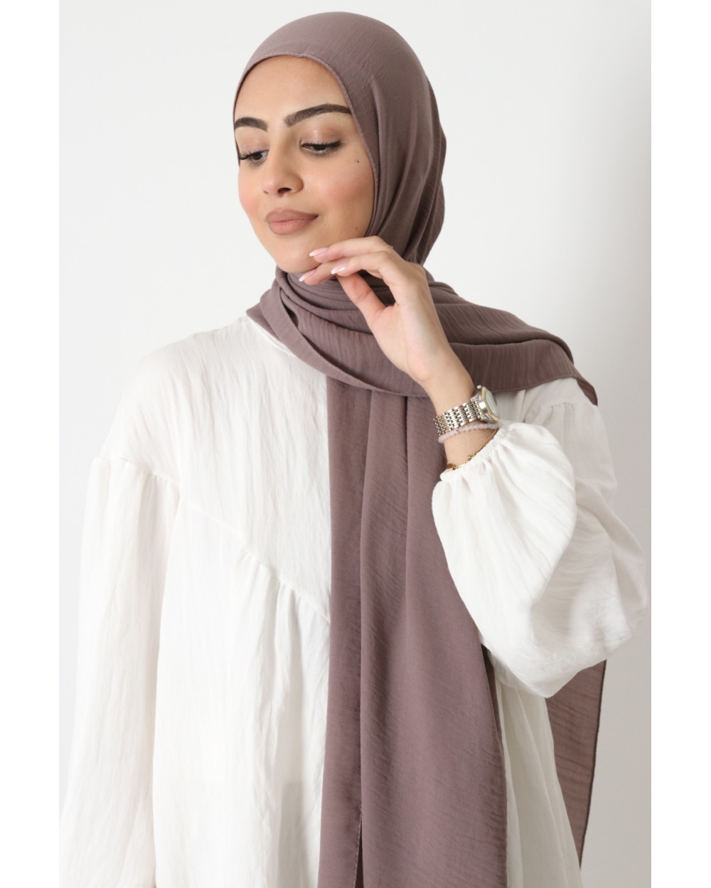 Hijab froissé mousseline Dellys