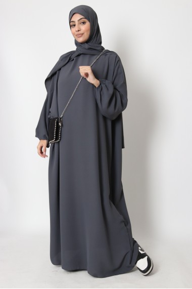 Abaya hijab intégré soie de...