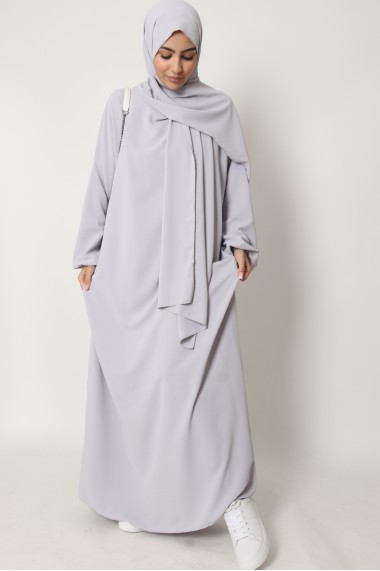 Abaya hijab intégré soie de...