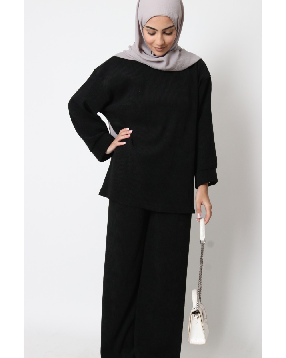 Ensemble pantalon côtelé