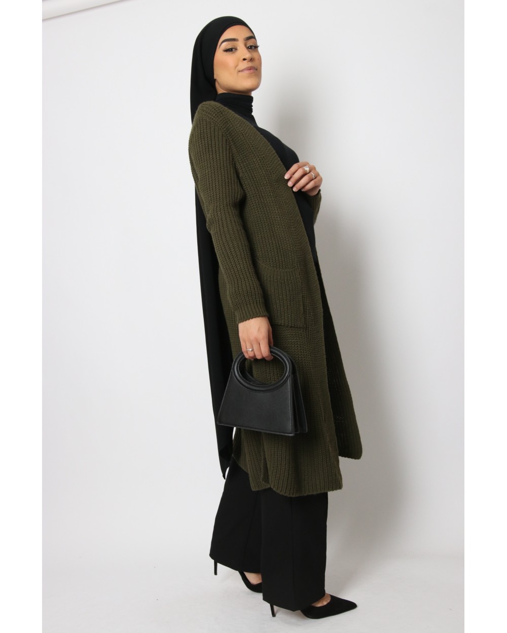 Gilet long Imane avec poches et fentes