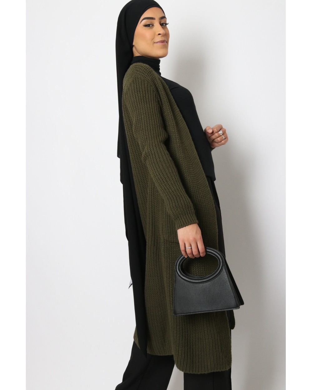 Gilet long Imane avec poches et fentes