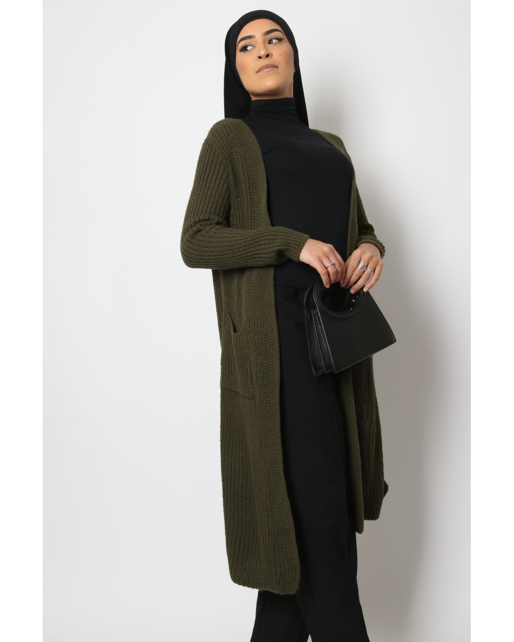 Gilet long Imane avec poches et fentes