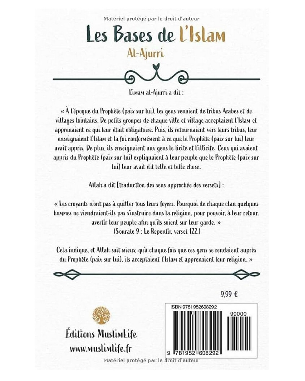 Les bases de l'islam - Al Ajurri - Editions Muslimlife