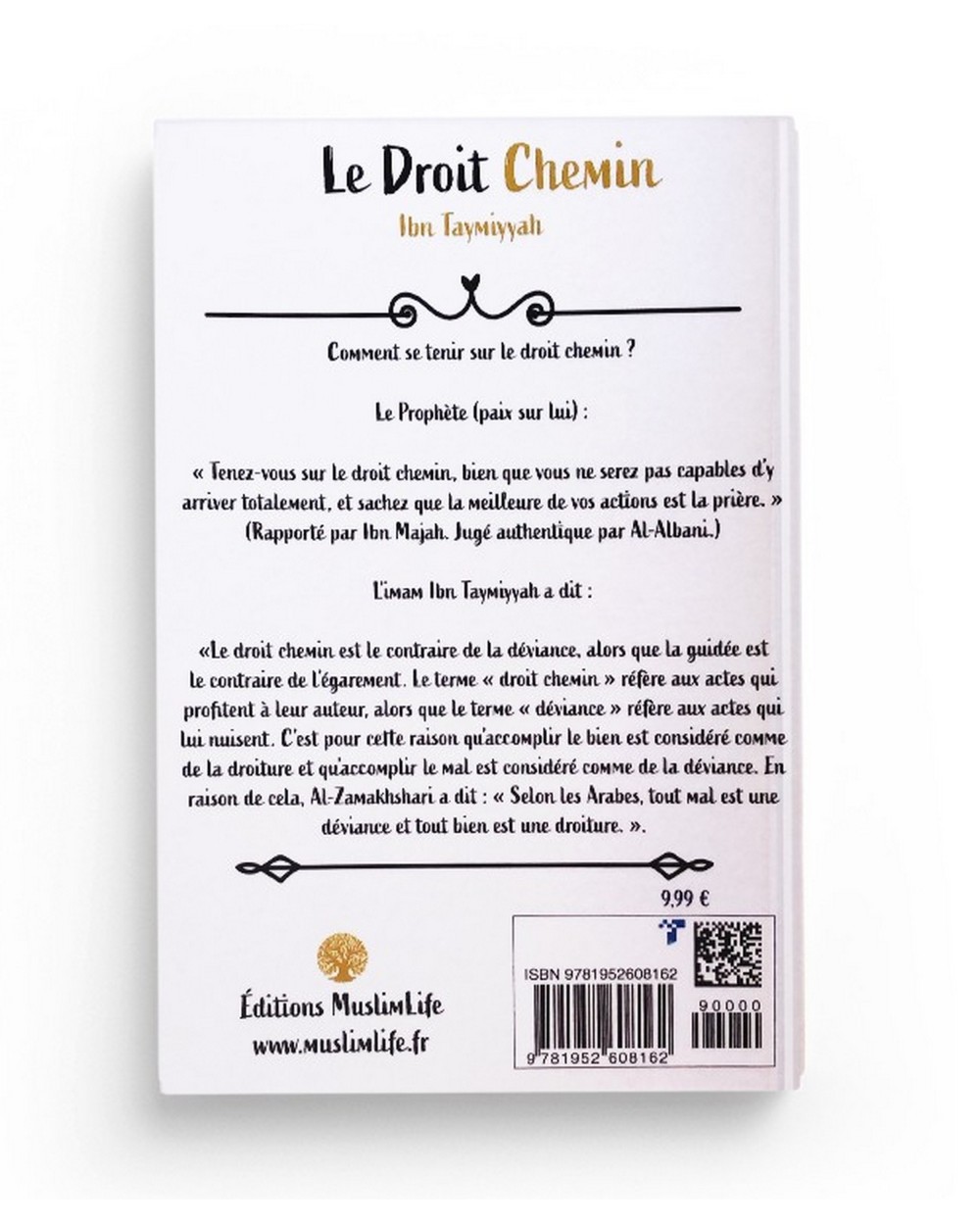 Le droit chemin - Ibn Taymiyyah - Editions Muslimlife