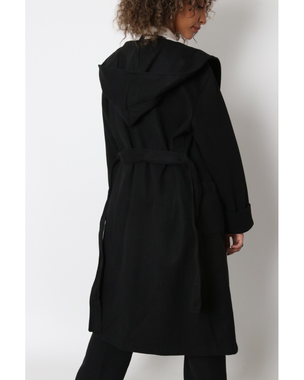 Soft hooded coat