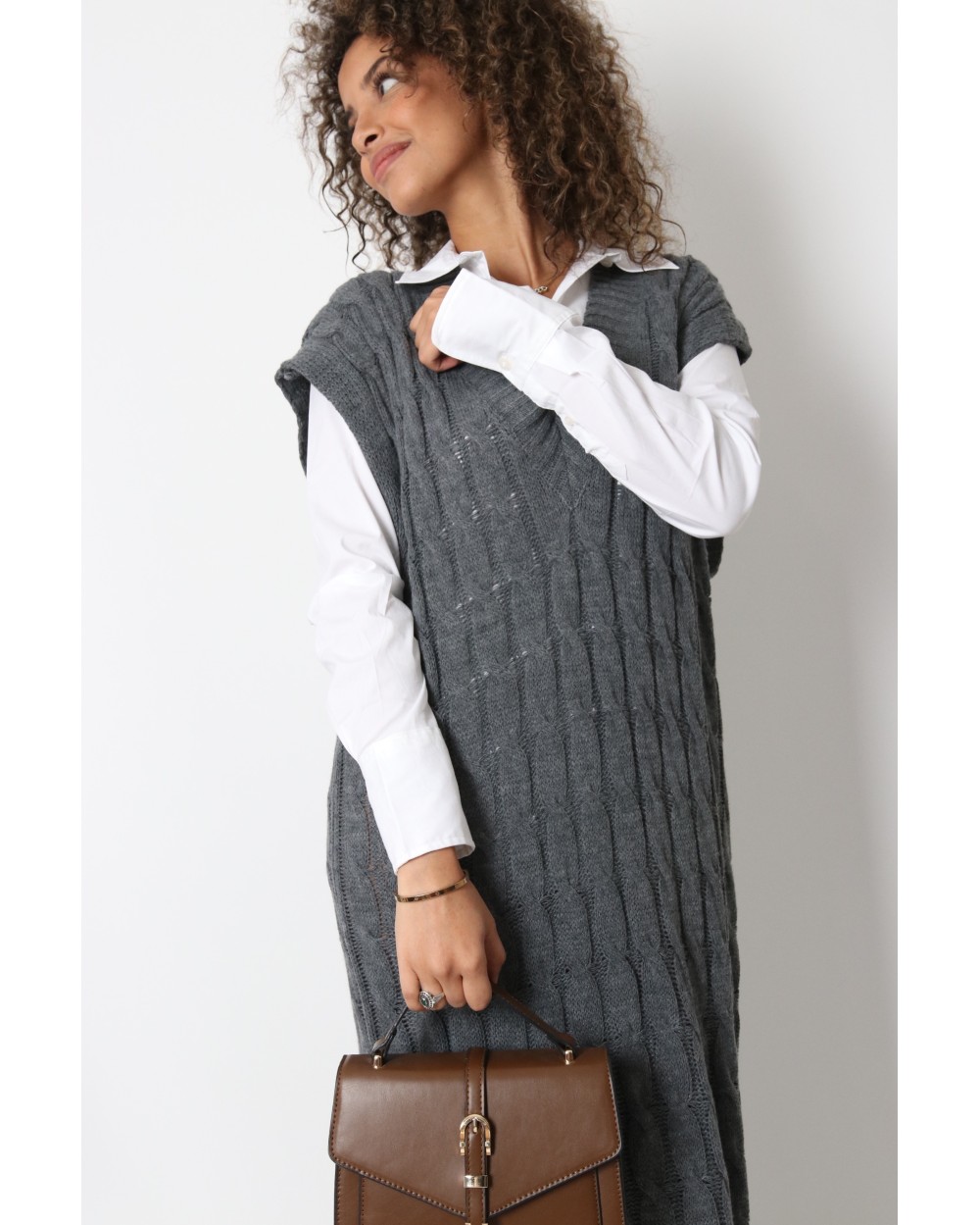 Robe pull sans manches Rella