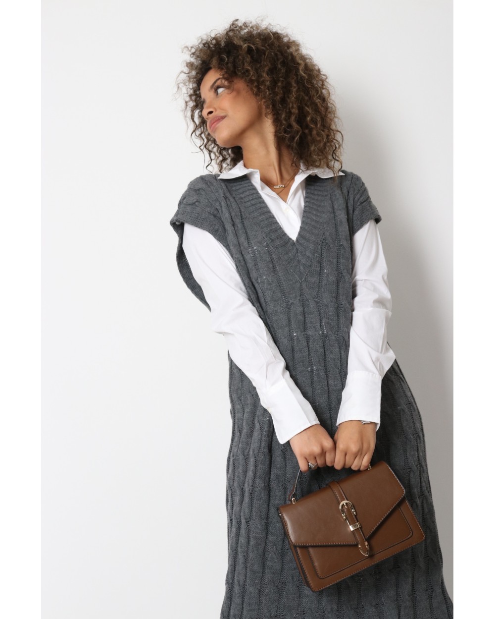 Robe pull sans manches Rella