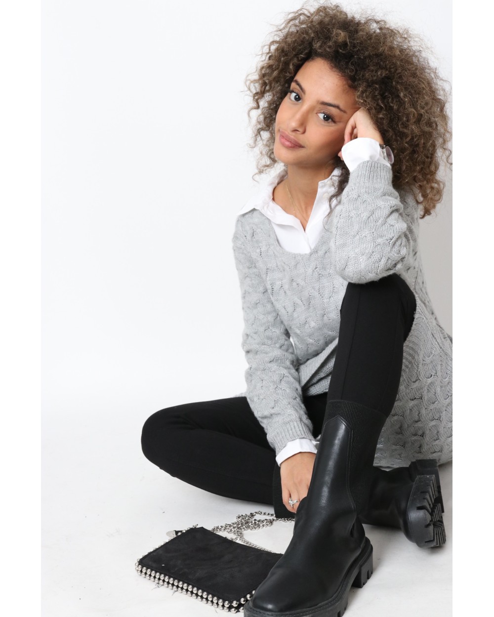 Robe Pull Majda avec col V