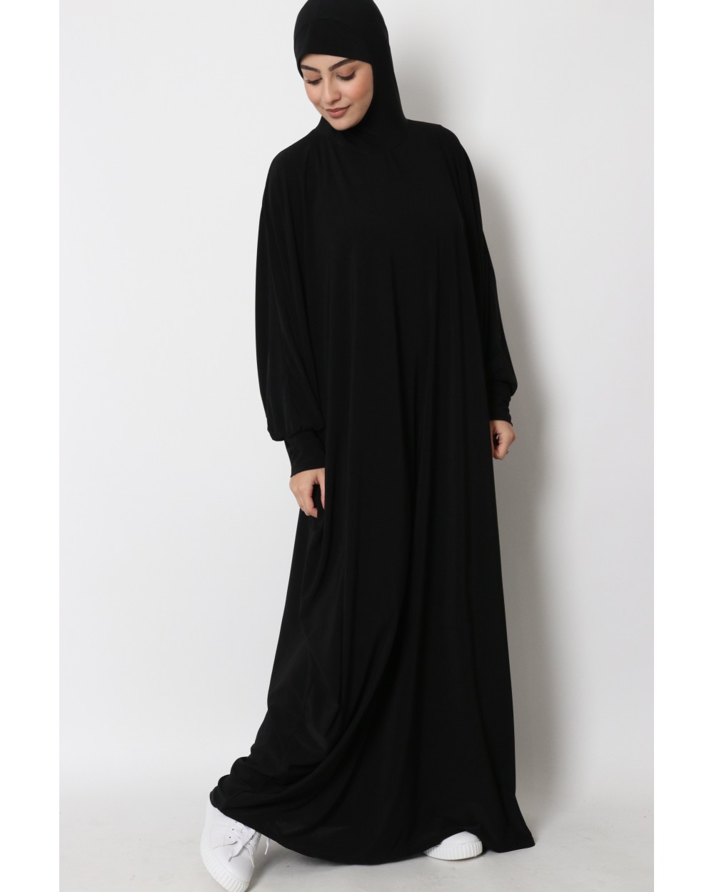 Integrated hooded butterfly abaya