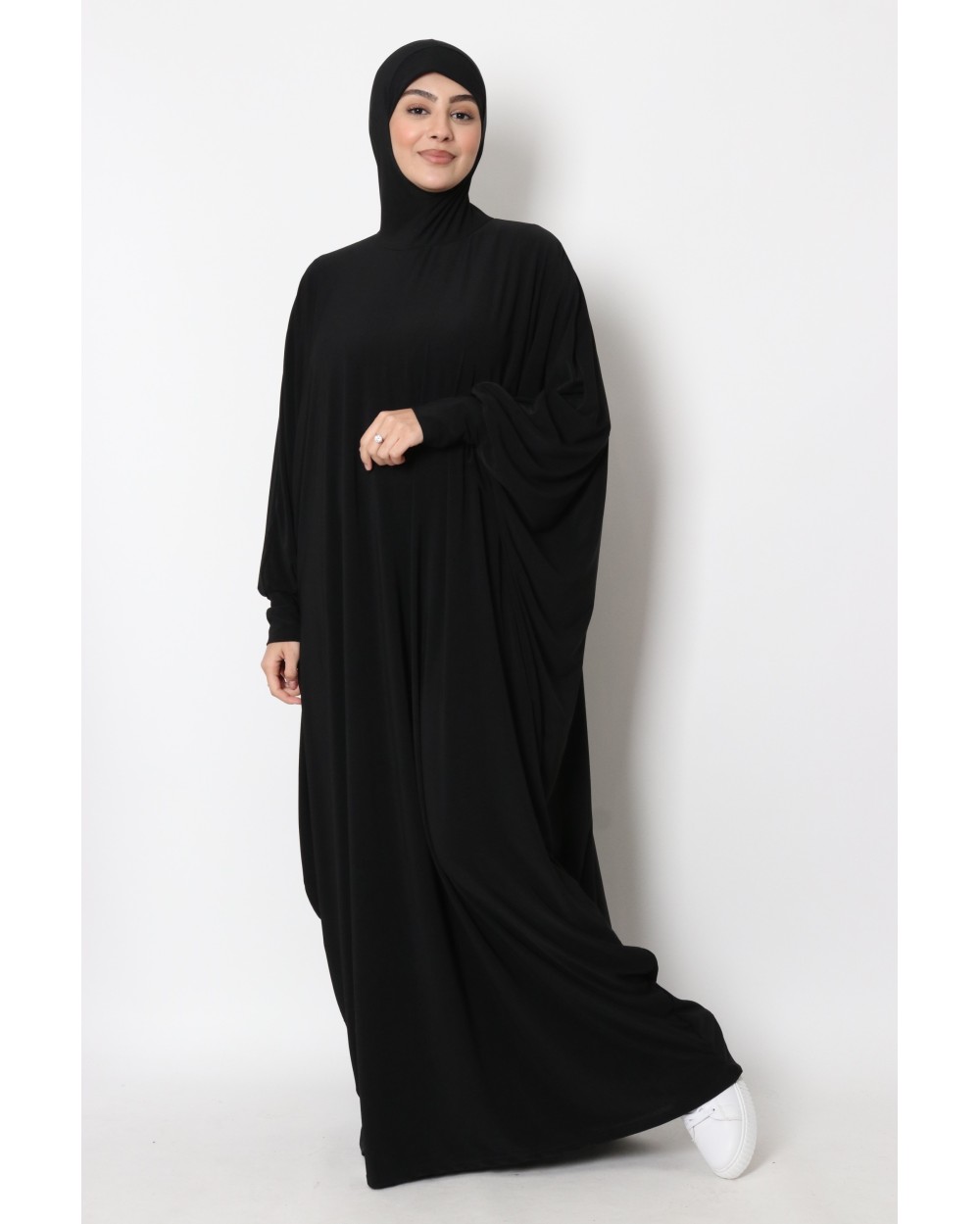 Integrated hooded butterfly abaya