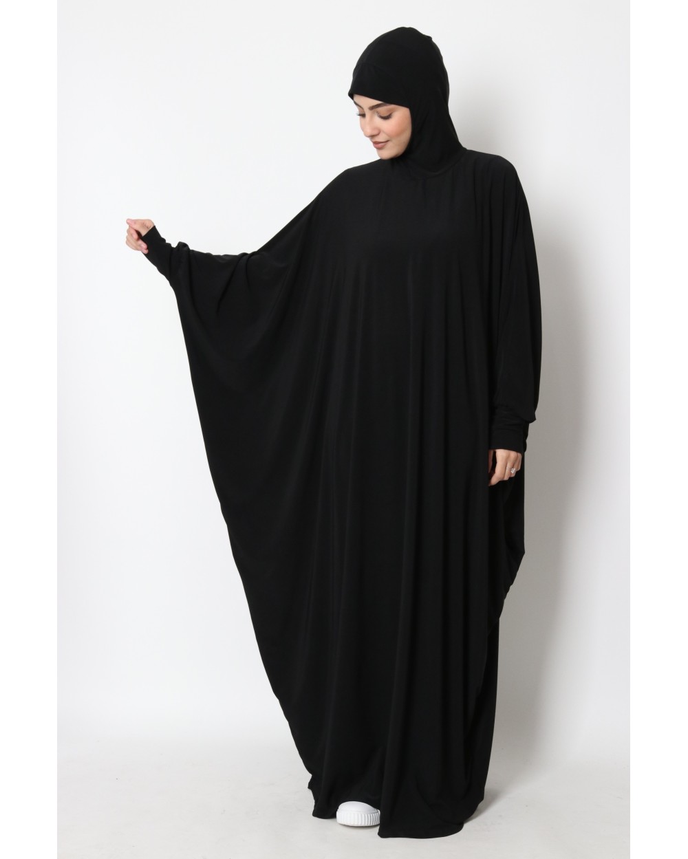 Integrated hooded butterfly abaya