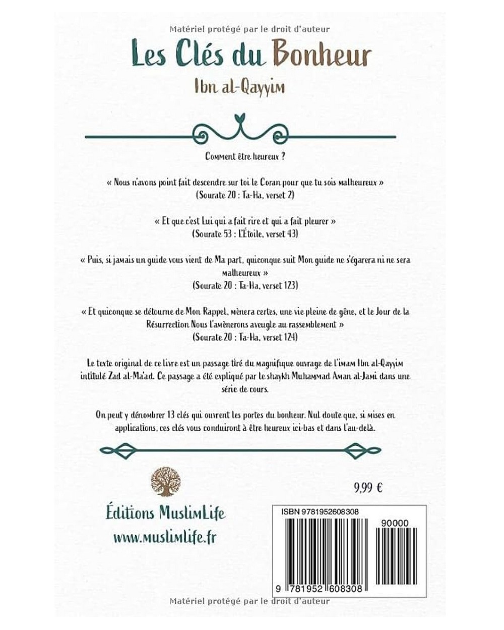 Les clés de du bonheur - Ibn al Qayyim - Edition Muslimlife