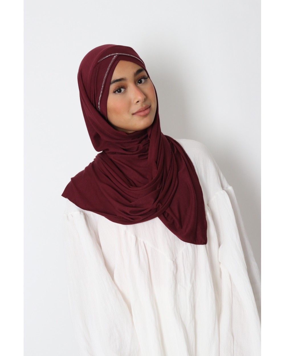 Hijab Jannah à enfiler jersey strass