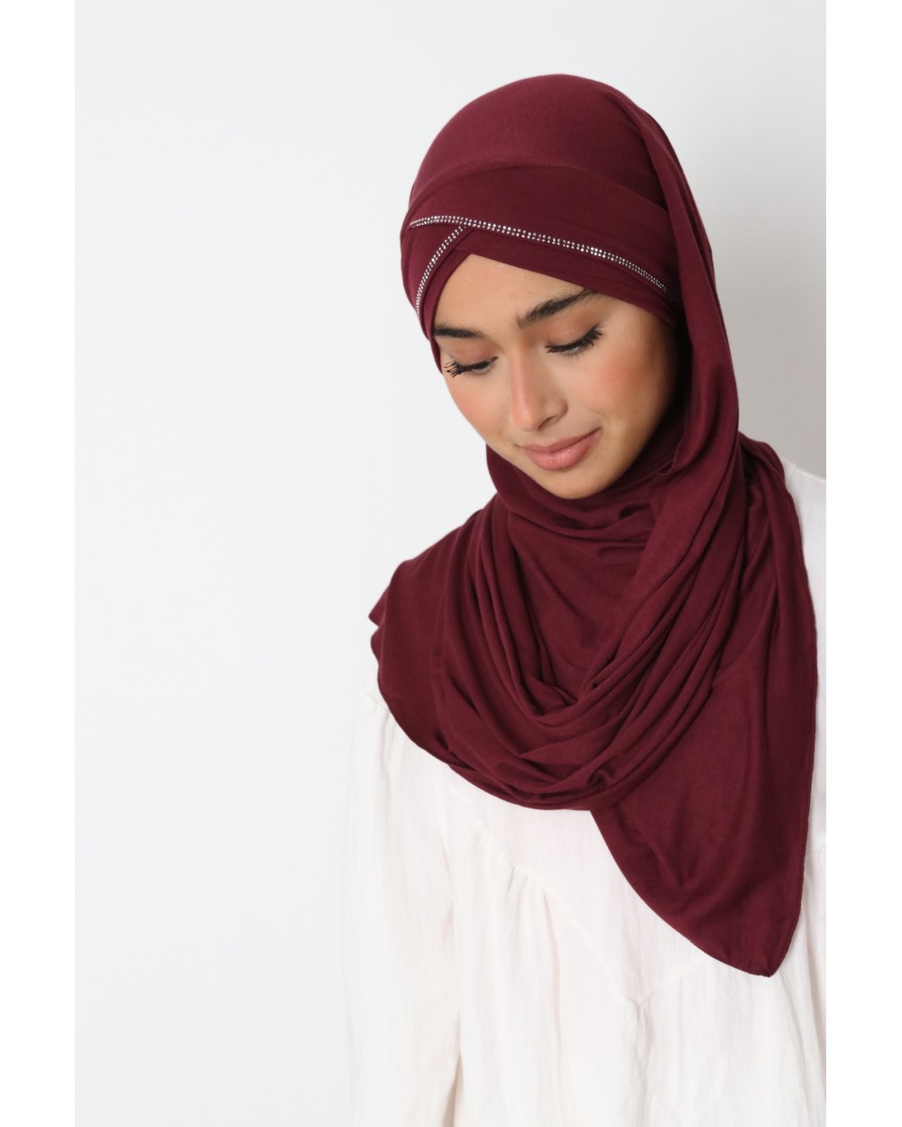 Jannah hijab to put on in rhinestone jersey