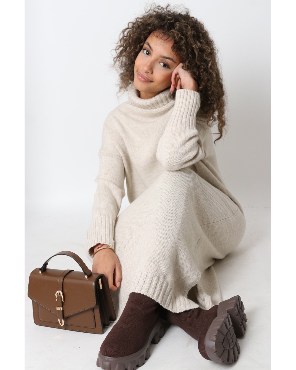 Robe pull RIXA col roulé