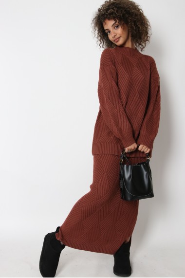 Cable knit jumper skirt set