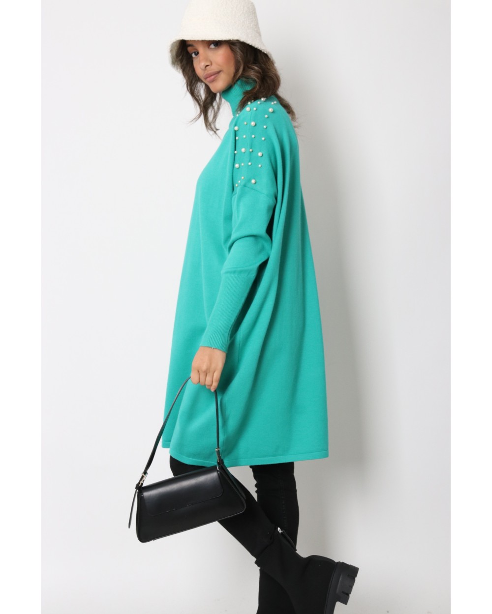 Maxi TYTA beaded sweater with turtleneck