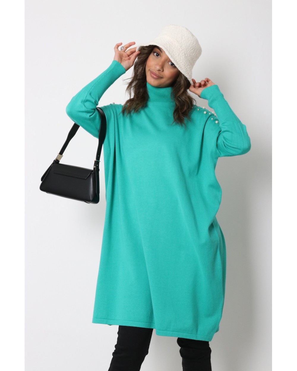 Maxi TYTA beaded sweater with turtleneck