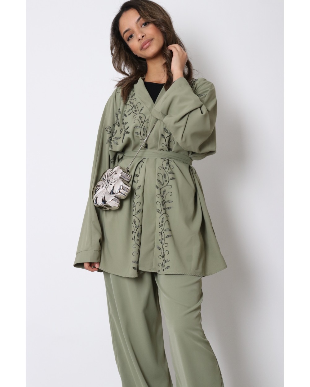 Kimono set with rhinestones