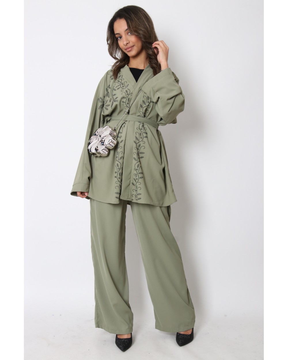 Kimono set with rhinestones