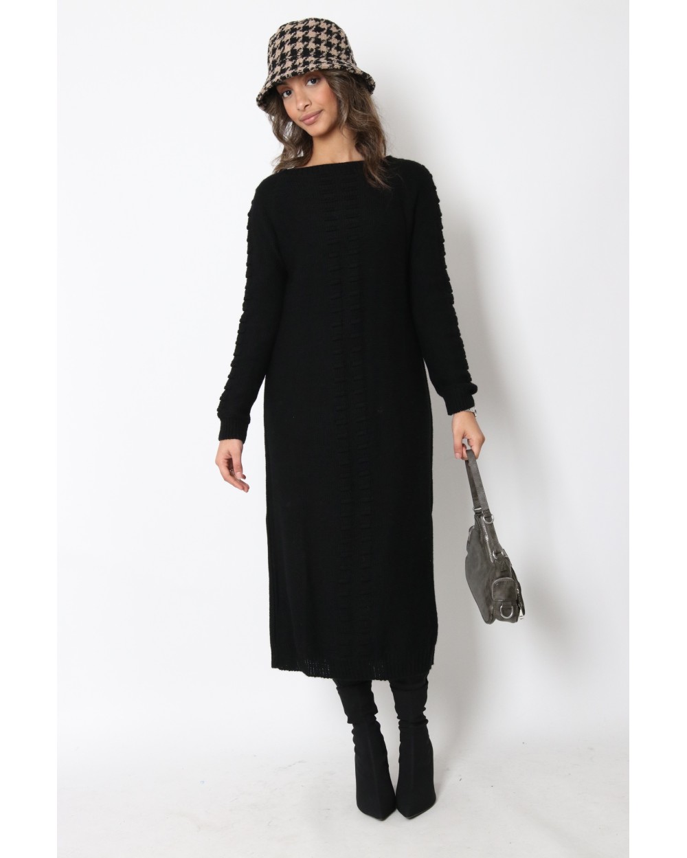 Rania openwork sweater dress