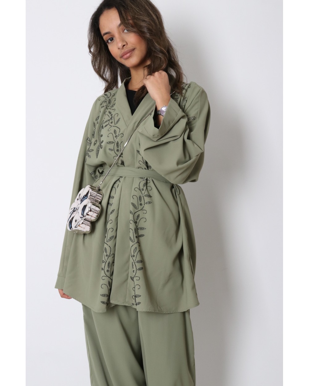 Kimono set with rhinestones