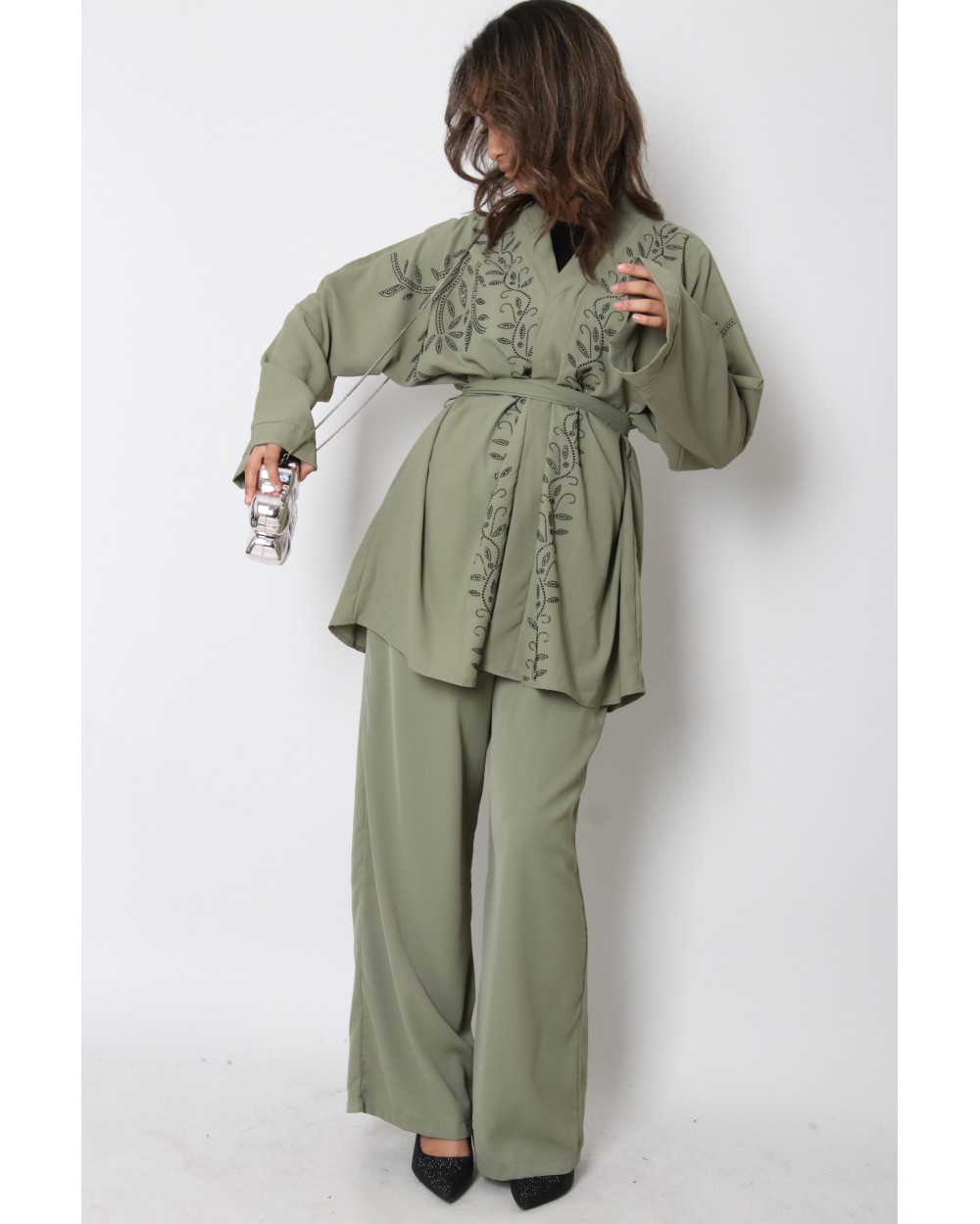 Kimono set with rhinestones