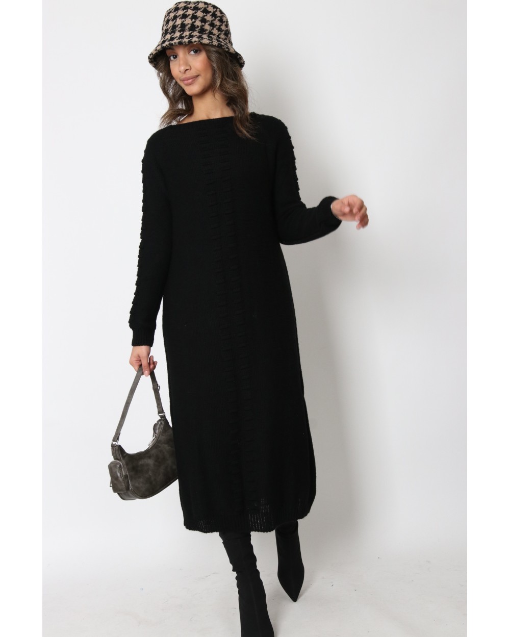 Rania openwork sweater dress