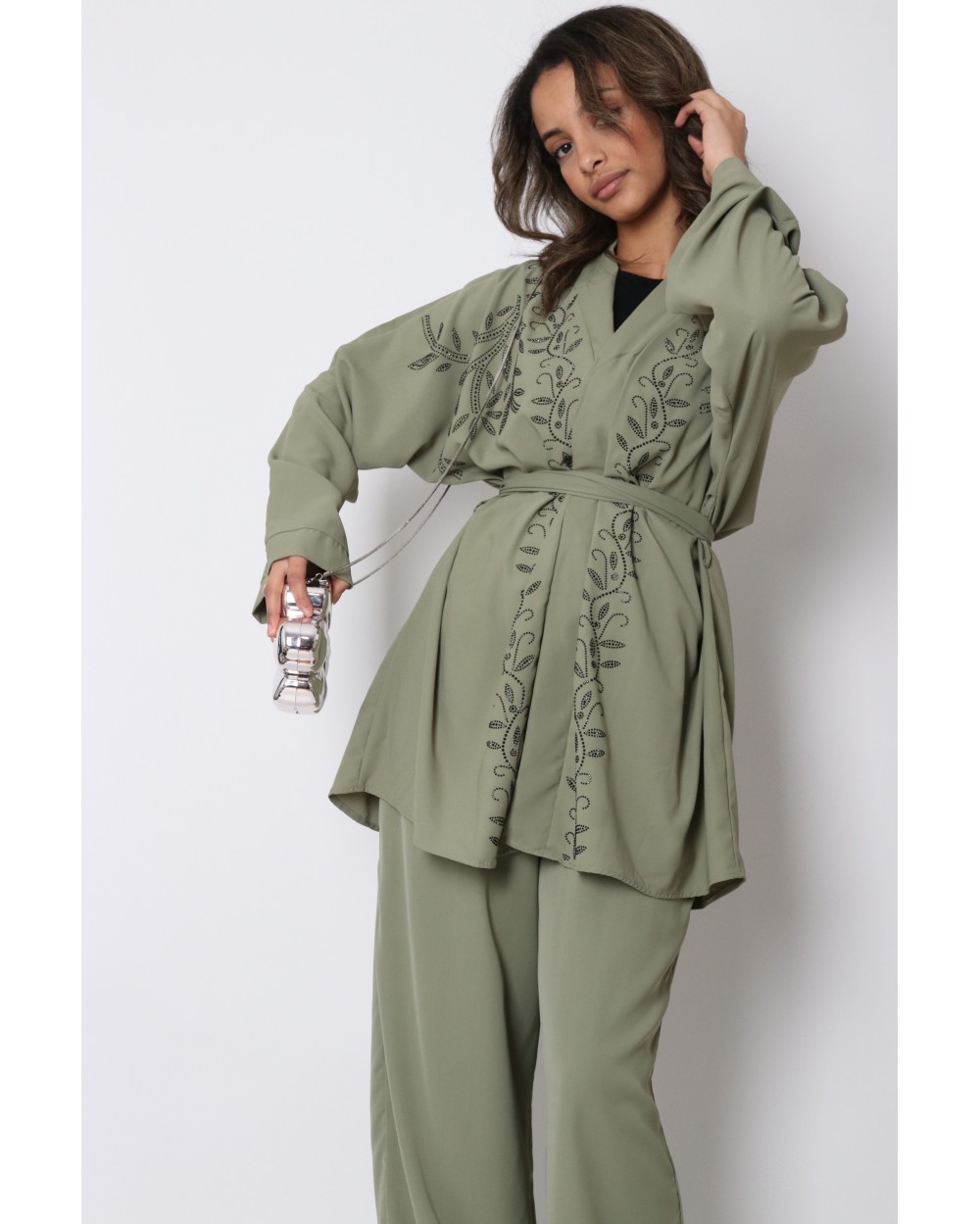 Kimono set with rhinestones
