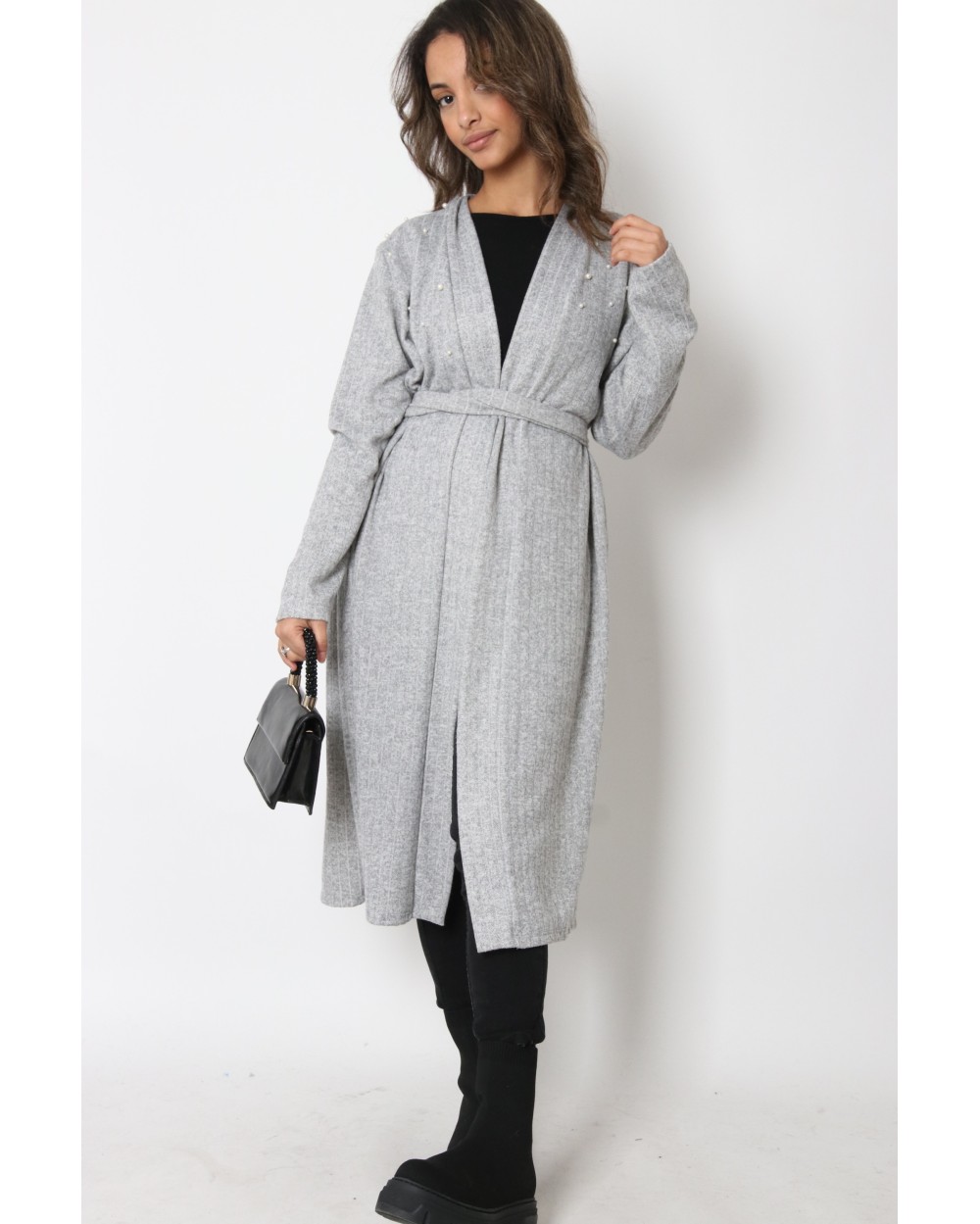 Pearl Ribbed Vest and Removable Belt