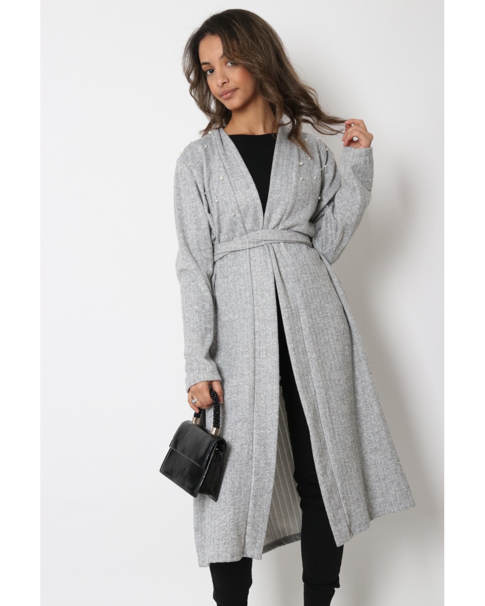 Pearl Ribbed Vest and Removable Belt