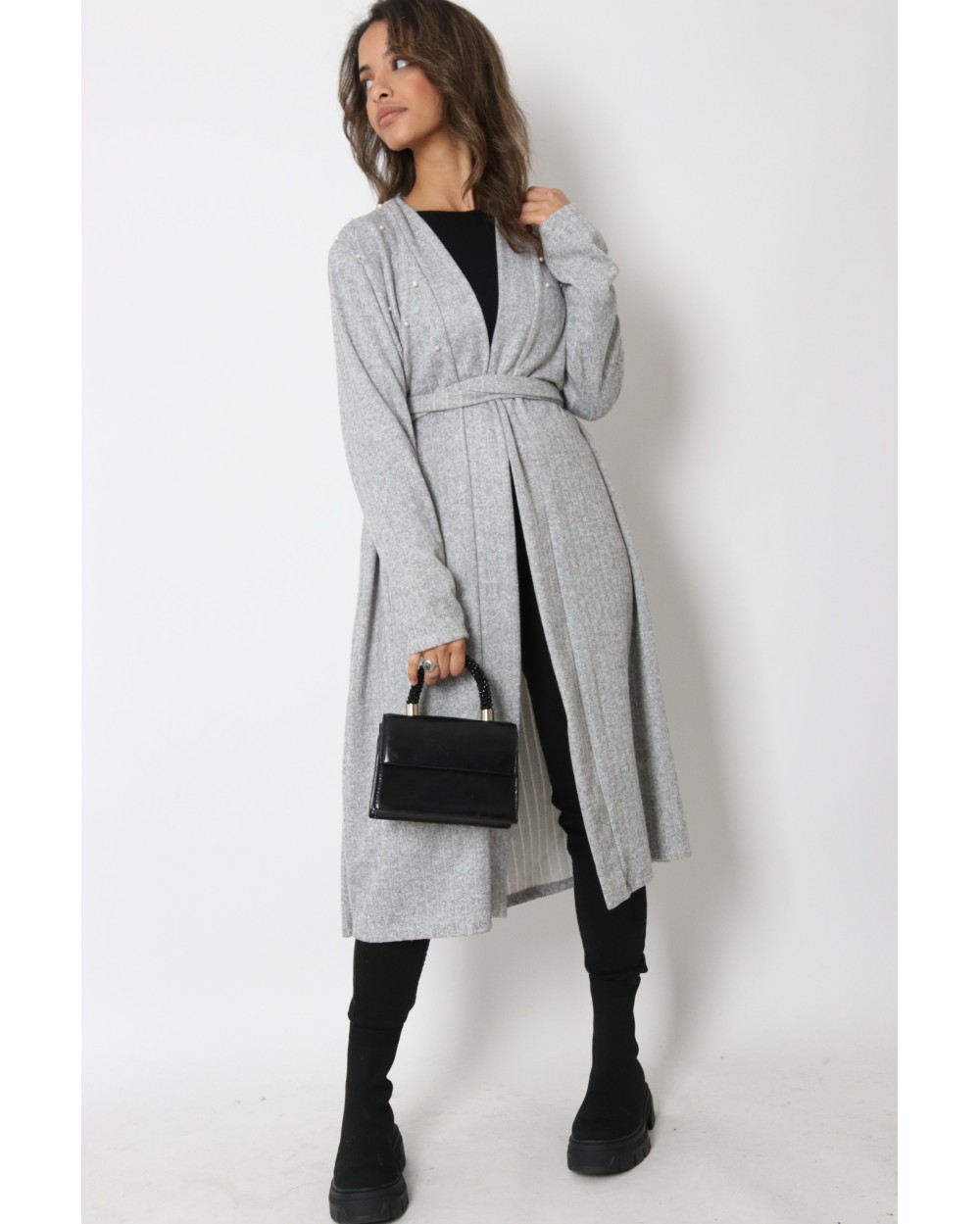 Pearl Ribbed Vest and Removable Belt