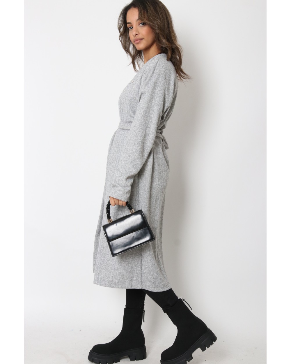 Pearl Ribbed Vest and Removable Belt