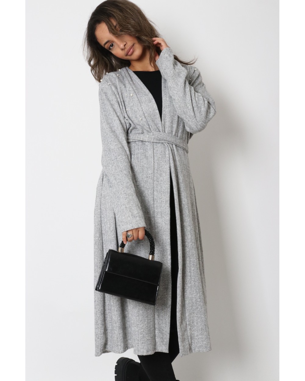 Pearl Ribbed Vest and Removable Belt