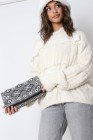 Ethnic patterned beaded pouch
