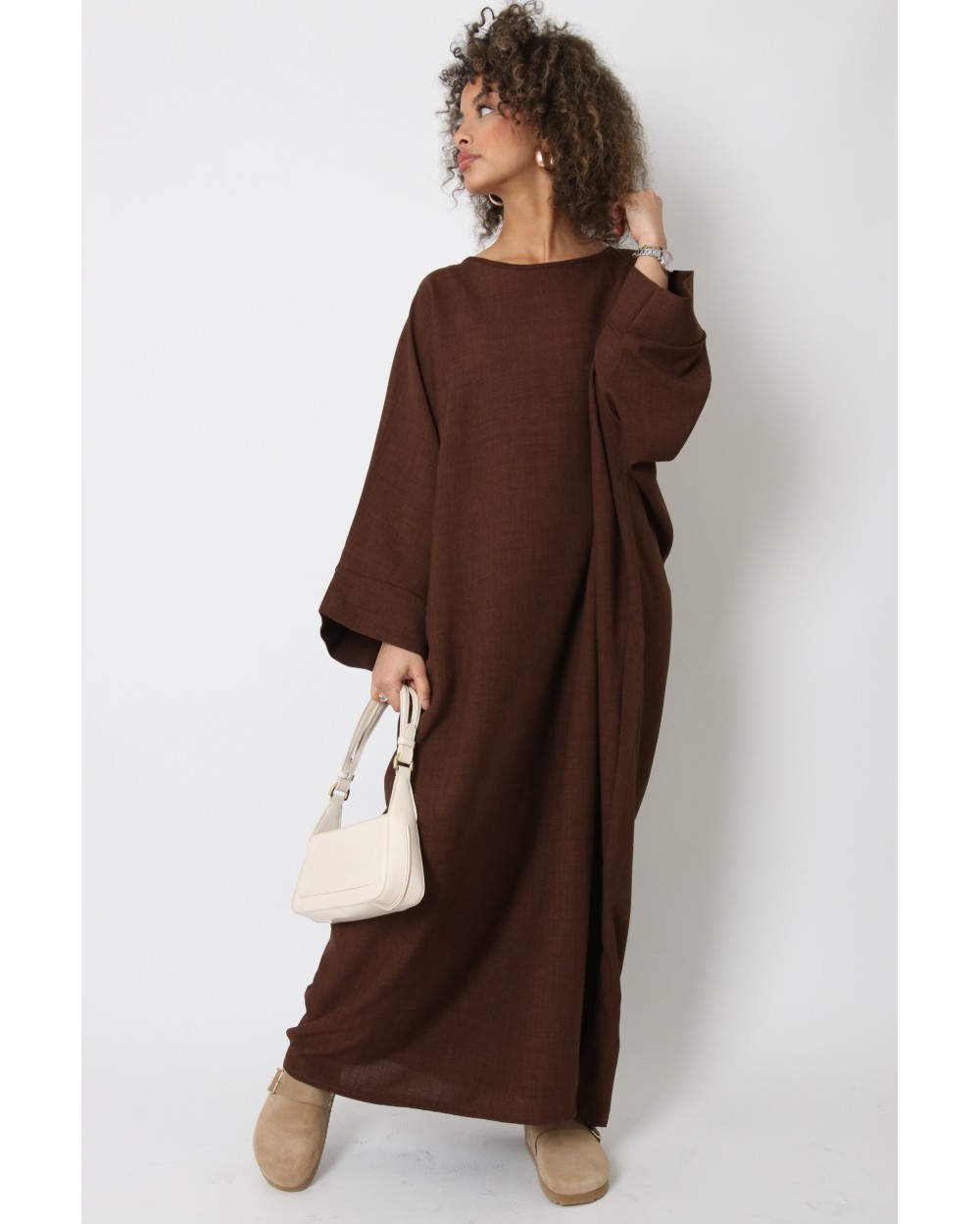 Abaya papillon effet lin