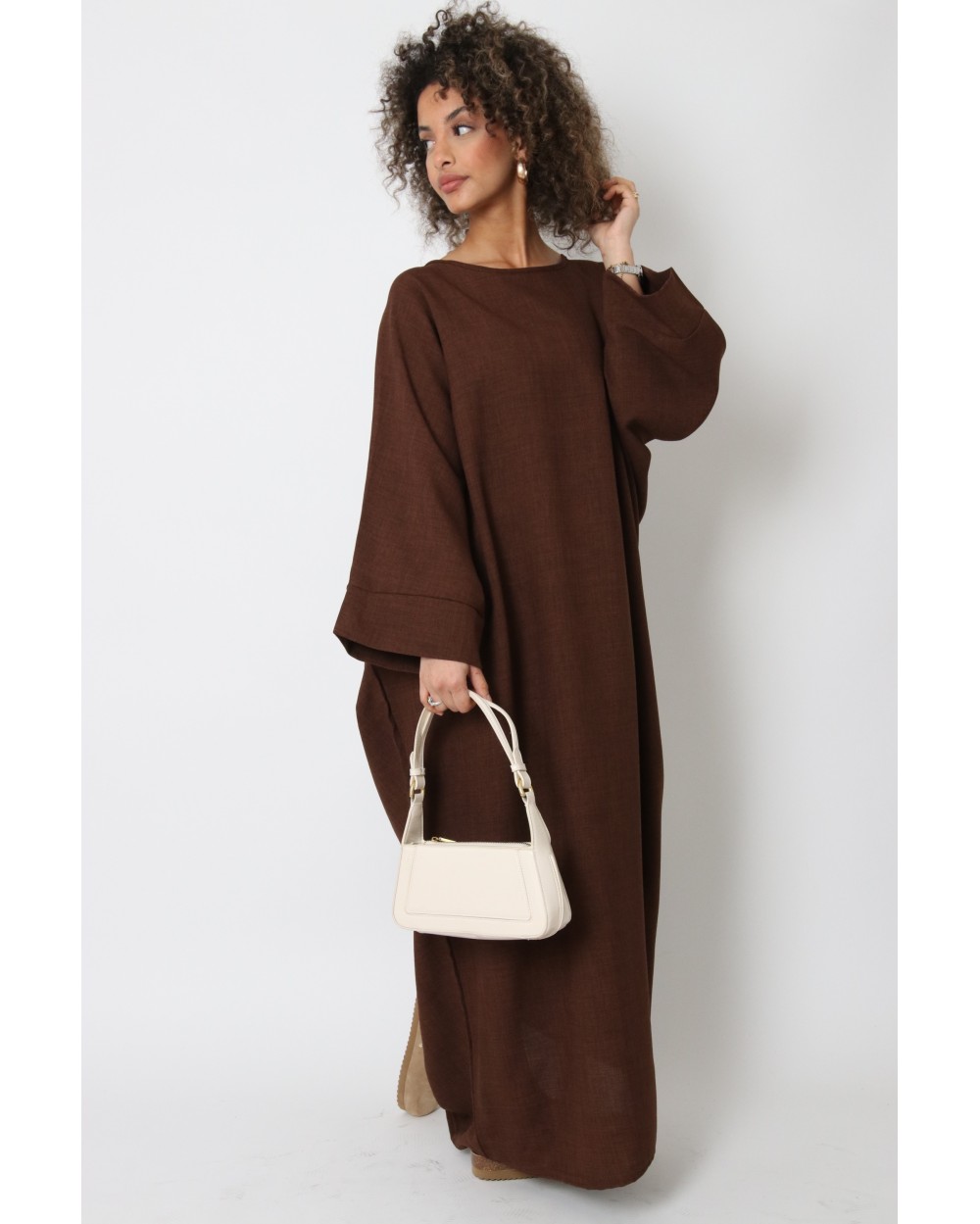 Abaya papillon effet lin