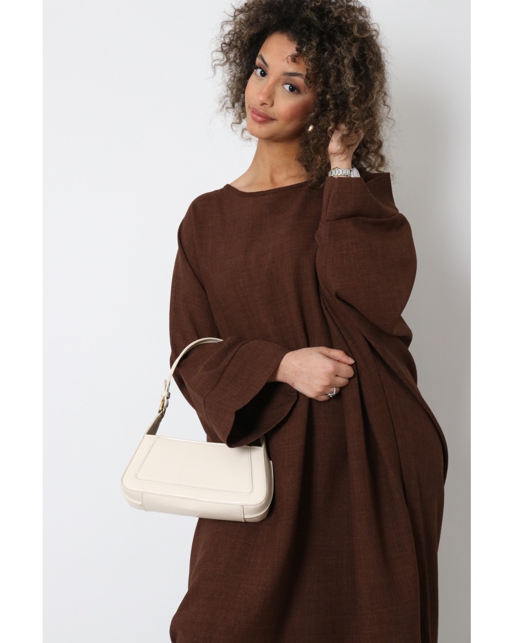 Abaya papillon effet lin