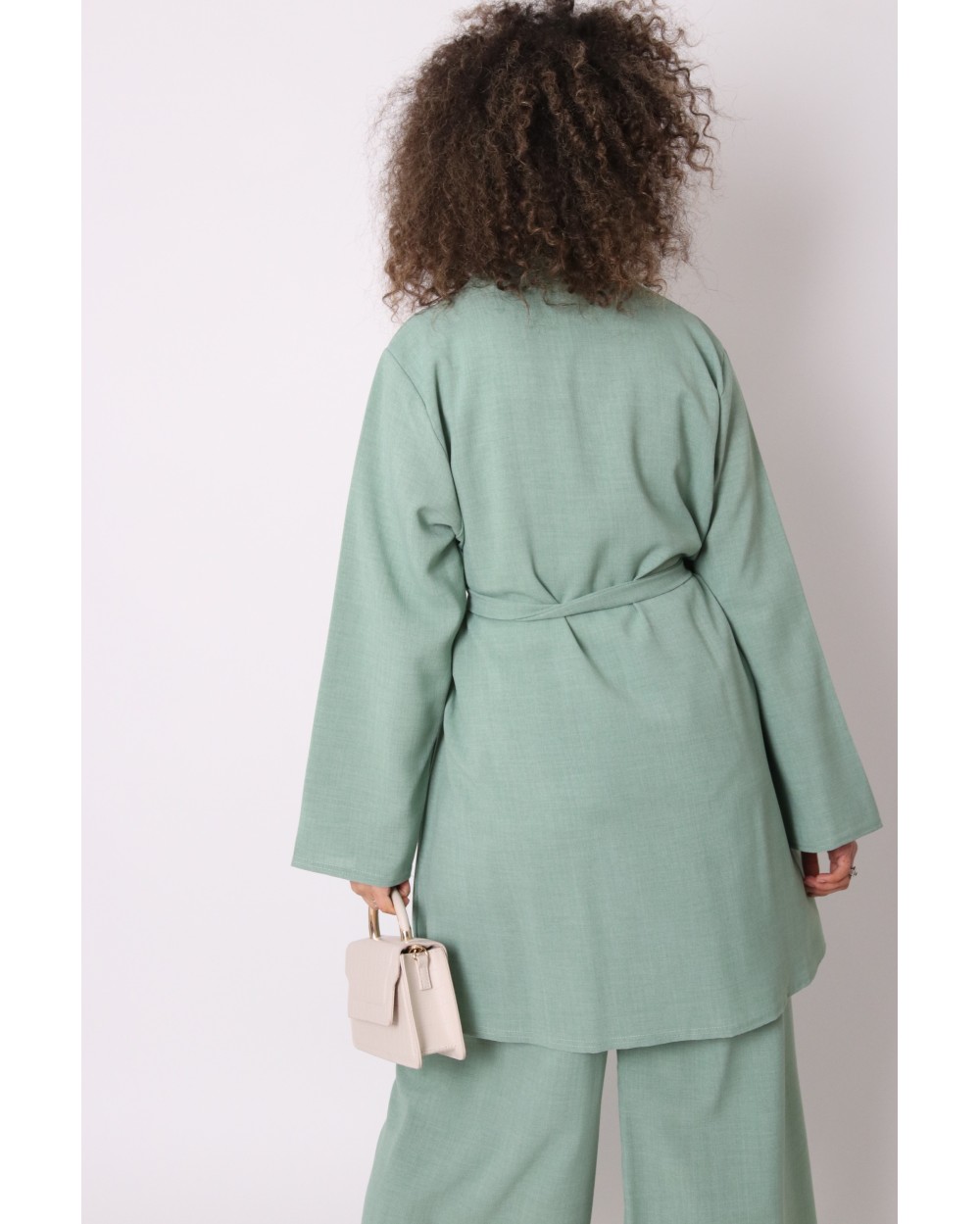 Linen effect kimono and pants set