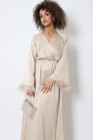 Silky feather abaya dress