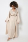 Silky feather abaya dress