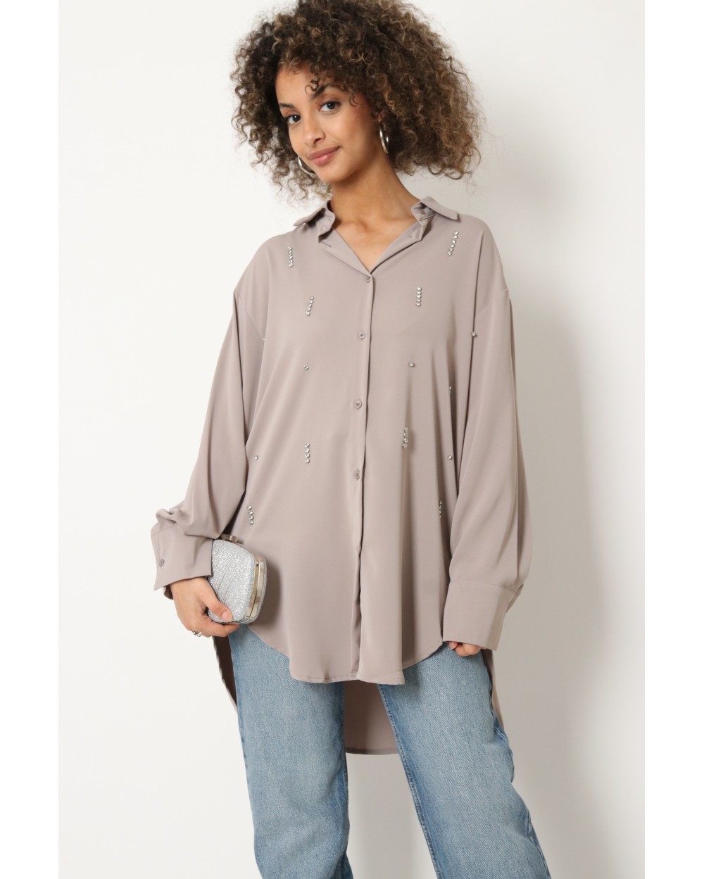 Chemise avec strass
