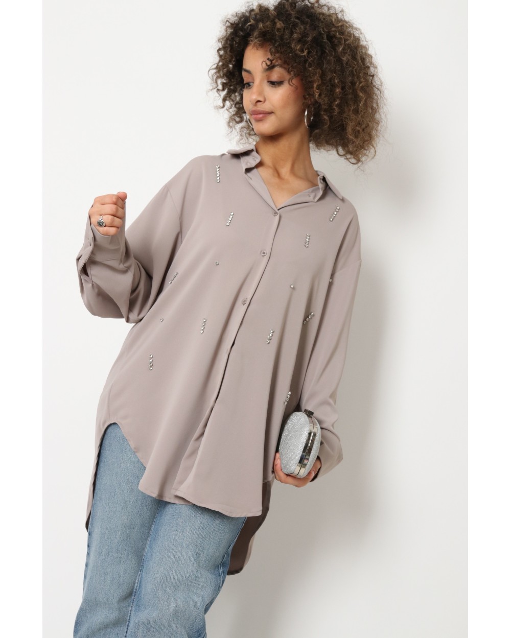 Chemise avec strass