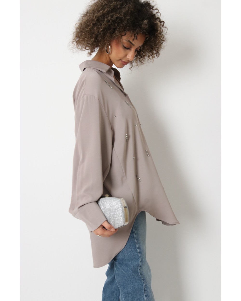 Chemise avec strass
