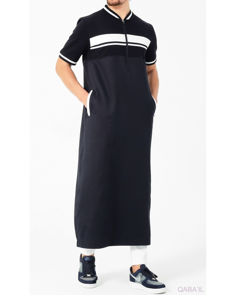 Qamis long Navy QABAIL