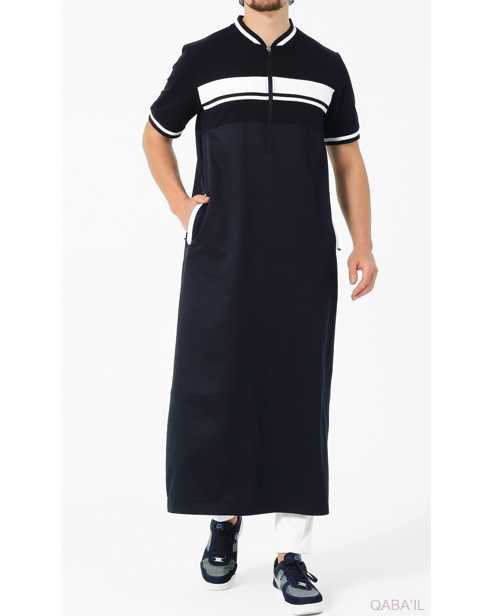 Qamis long Navy QABAIL