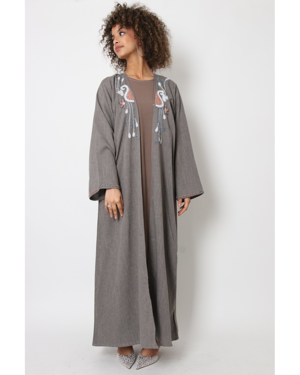 Sandhra beaded dubai kimono set